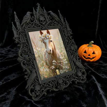 Sought-after-gem Gothic Dark-style Photo Frame | Werewolf-themed Hunting Gear Store Decor, Photo Ornament, Wall/Table Dual-use, Rustic Frame