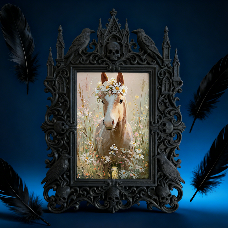 Sought-after-gem Gothic Dark-style Photo Frame | Werewolf-themed Hunting Gear Store Decor, Photo Ornament, Wall/Table Dual-use, Rustic Frame