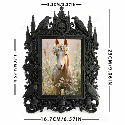 Sought-after-gem Gothic Dark-style Photo Frame | Werewolf-themed Hunting Gear Store Decor, Photo Ornament, Wall/Table Dual-use, Rustic Frame