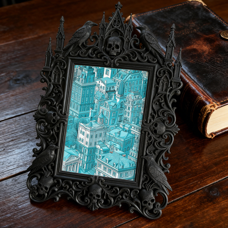 Insta-trending Gothic Dark-style Photo Frame | Gothic Eyelash Extension Salon Decor, Photo Ornament, Wall-mountable & Tabletop, High-gloss F