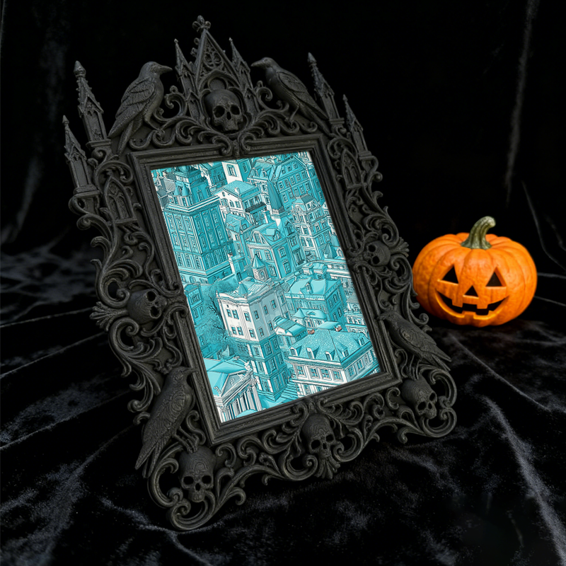 Insta-trending Gothic Dark-style Photo Frame | Gothic Eyelash Extension Salon Decor, Photo Ornament, Wall-mountable & Tabletop, High-gloss F
