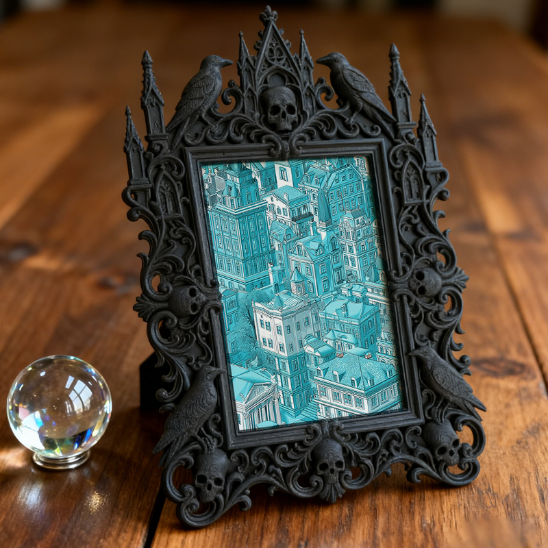 Insta-trending Gothic Dark-style Photo Frame | Gothic Eyelash Extension Salon Decor, Photo Ornament, Wall-mountable & Tabletop, High-gloss F