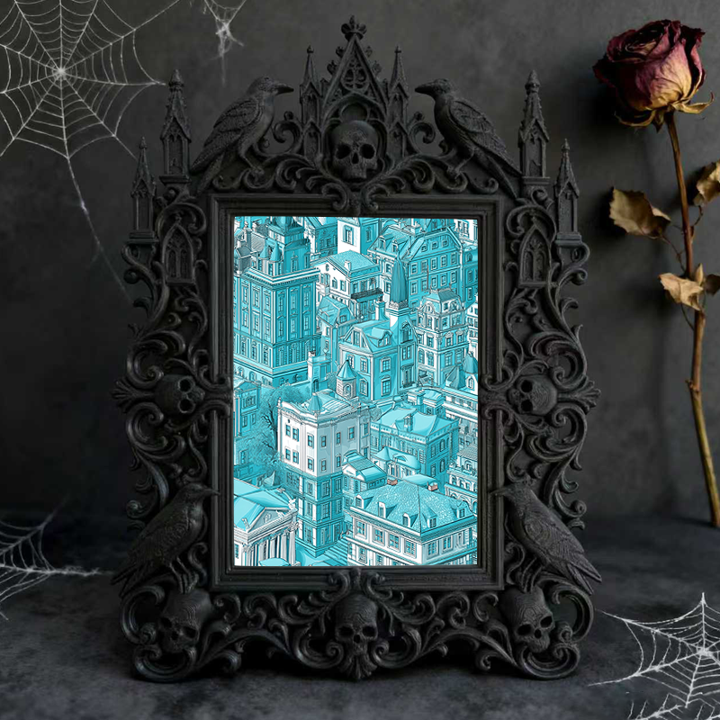 Insta-trending Gothic Dark-style Photo Frame | Gothic Eyelash Extension Salon Decor, Photo Ornament, Wall-mountable & Tabletop, High-gloss F