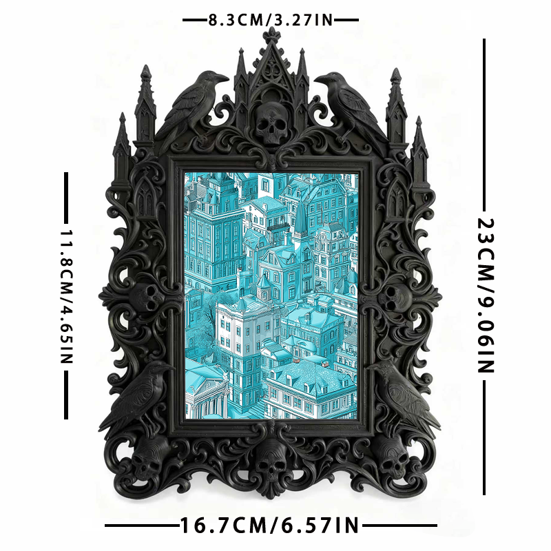 Insta-trending Gothic Dark-style Photo Frame | Gothic Eyelash Extension Salon Decor, Photo Ornament, Wall-mountable & Tabletop, High-gloss F