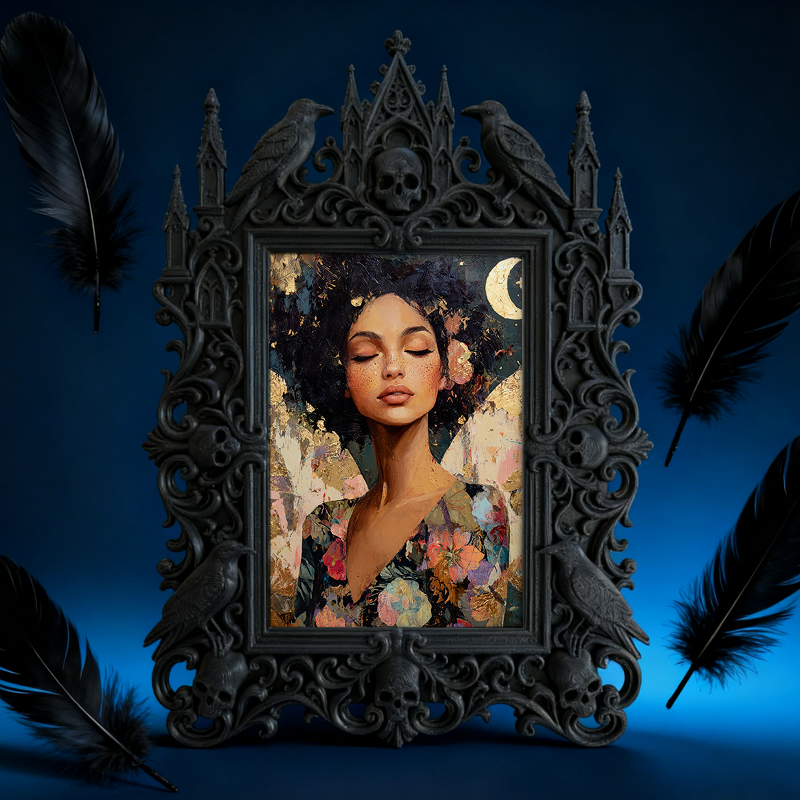 Edgy-favorite Gothic Dark-style Photo Frame | Horror Comic Book Store Checkout Decor, Photo Ornament, Dual-use Display, Minimalist Frame