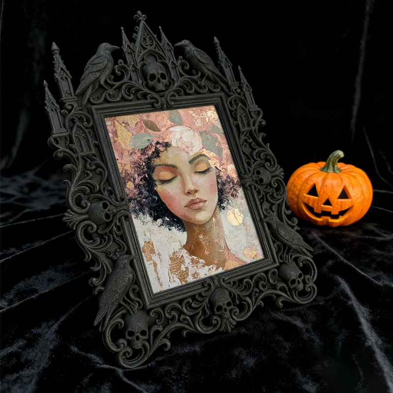 Rare-edition Gothic Dark-style Photo Frame | Vampire Cosplay Costume Rental Shop Decor, Photo Ornament, Wall/Table Dual-use, Artistic Frame