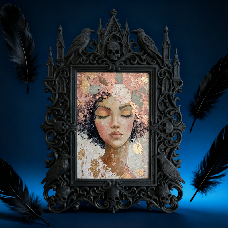Rare-edition Gothic Dark-style Photo Frame | Vampire Cosplay Costume Rental Shop Decor, Photo Ornament, Wall/Table Dual-use, Artistic Frame