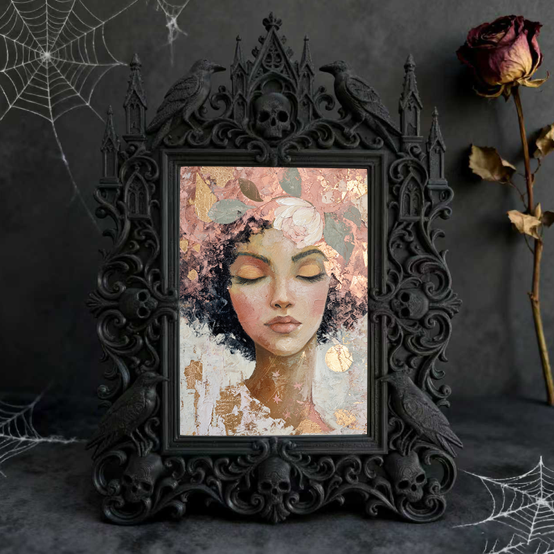 Rare-edition Gothic Dark-style Photo Frame | Vampire Cosplay Costume Rental Shop Decor, Photo Ornament, Wall/Table Dual-use, Artistic Frame
