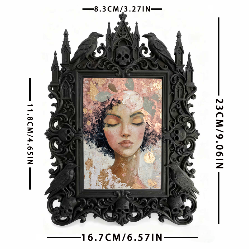 Rare-edition Gothic Dark-style Photo Frame | Vampire Cosplay Costume Rental Shop Decor, Photo Ornament, Wall/Table Dual-use, Artistic Frame