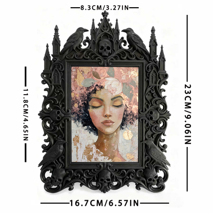 Rare-edition Gothic Dark-style Photo Frame | Vampire Cosplay Costume Rental Shop Decor, Photo Ornament, Wall/Table Dual-use, Artistic Frame