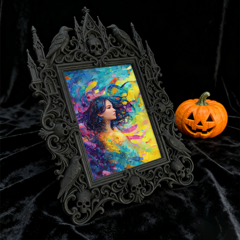 Sturdy-built Gothic Dark-style Photo Frame | Gothic Skateboard Repair Shop Decor, Photo Ornament, Dual-use Display, Wear-resistant Frame