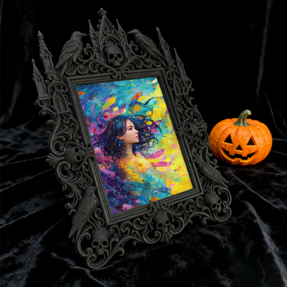 Sturdy-built Gothic Dark-style Photo Frame | Gothic Skateboard Repair Shop Decor, Photo Ornament, Dual-use Display, Wear-resistant Frame