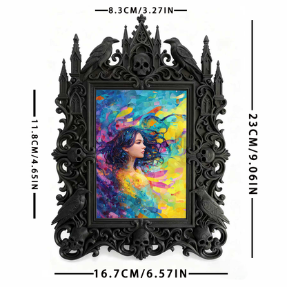 Sturdy-built Gothic Dark-style Photo Frame | Gothic Skateboard Repair Shop Decor, Photo Ornament, Dual-use Display, Wear-resistant Frame