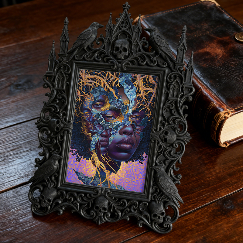 Cute-dark-style Gothic Dark-style Photo Frame | Gothic Pet Collar Shop Window Decor, Photo Ornament, Dual-use Display, Cute Frame