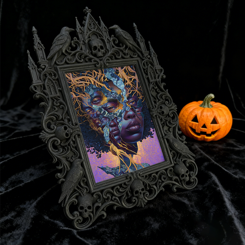 Cute-dark-style Gothic Dark-style Photo Frame | Gothic Pet Collar Shop Window Decor, Photo Ornament, Dual-use Display, Cute Frame
