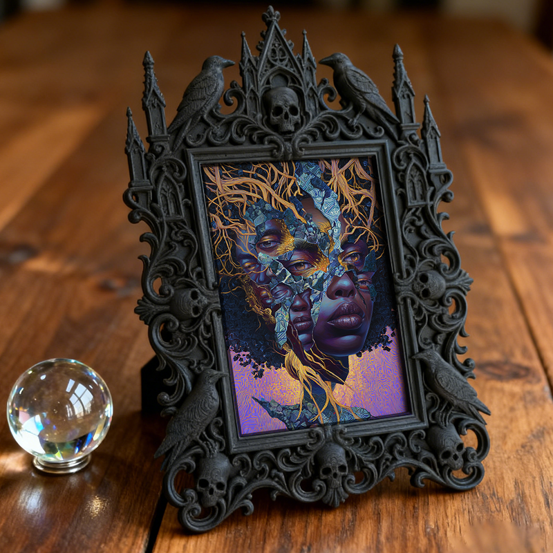 Cute-dark-style Gothic Dark-style Photo Frame | Gothic Pet Collar Shop Window Decor, Photo Ornament, Dual-use Display, Cute Frame