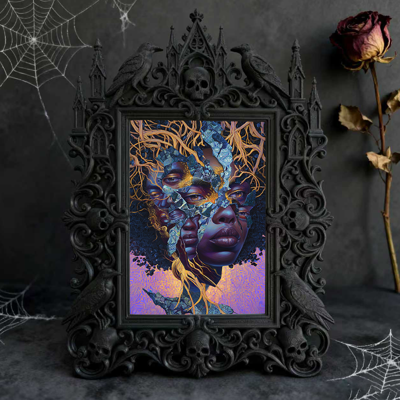 Cute-dark-style Gothic Dark-style Photo Frame | Gothic Pet Collar Shop Window Decor, Photo Ornament, Dual-use Display, Cute Frame