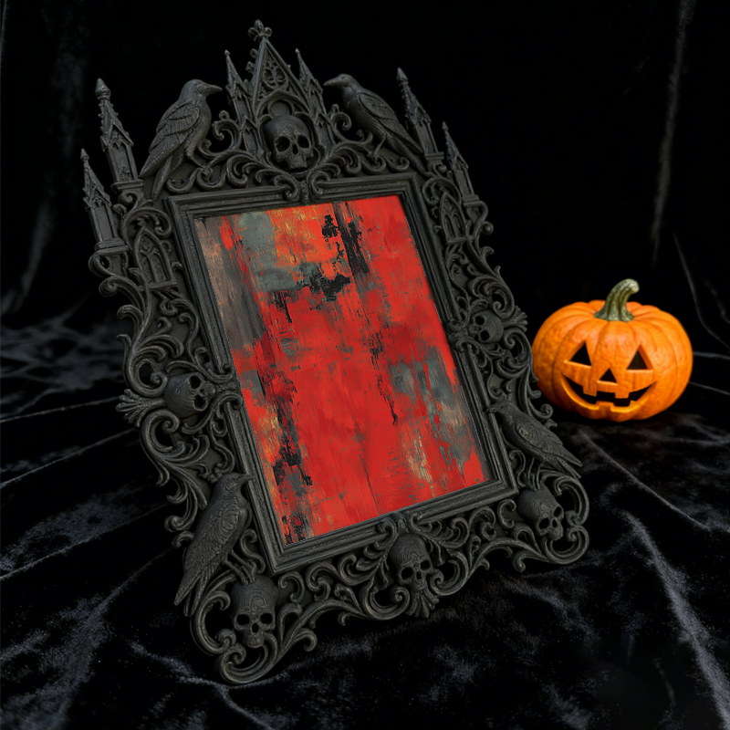 Reel-trending Gothic Dark-style Photo Frame | Gothic Handmade Soap Stamp Shop Decor, Photo Ornament, Wall-mountable & Tabletop, Plastic Fram