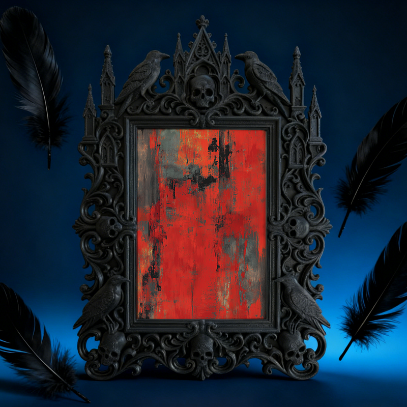 Reel-trending Gothic Dark-style Photo Frame | Gothic Handmade Soap Stamp Shop Decor, Photo Ornament, Wall-mountable & Tabletop, Plastic Fram