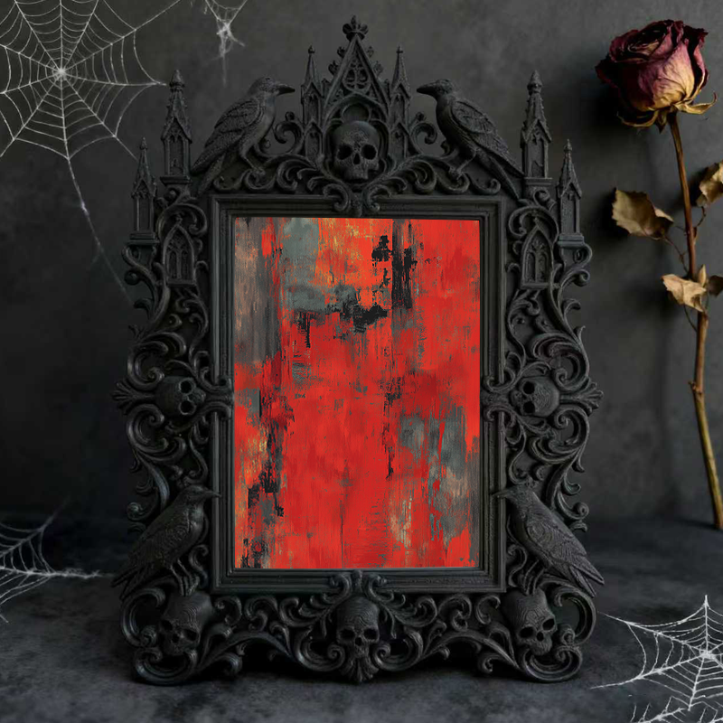 Reel-trending Gothic Dark-style Photo Frame | Gothic Handmade Soap Stamp Shop Decor, Photo Ornament, Wall-mountable & Tabletop, Plastic Fram