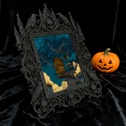 Top-pick Gothic Dark-style Photo Frame | Dark Academia Stationery Shop Decor, Photo Ornament, Wall/Table Dual-use, Durable Frame
