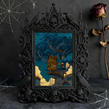 Top-pick Gothic Dark-style Photo Frame | Dark Academia Stationery Shop Decor, Photo Ornament, Wall/Table Dual-use, Durable Frame