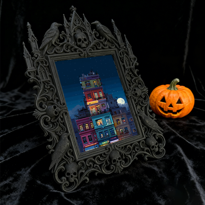 Fan-obsessed Gothic Dark-style Photo Frame | Halloween Costume Rental Shop Decor, Photo Ornament, Wall-mountable & Tabletop, Lightweight Fra