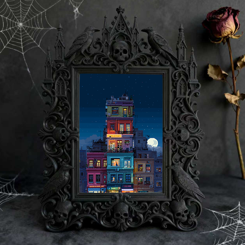 Fan-obsessed Gothic Dark-style Photo Frame | Halloween Costume Rental Shop Decor, Photo Ornament, Wall-mountable & Tabletop, Lightweight Fra