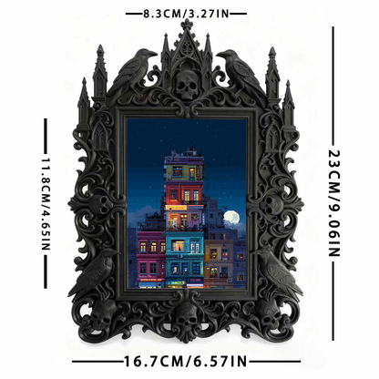 Fan-obsessed Gothic Dark-style Photo Frame | Halloween Costume Rental Shop Decor, Photo Ornament, Wall-mountable & Tabletop, Lightweight Fra