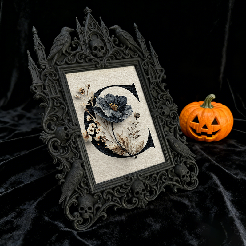 Fast-moving Gothic Dark-style Photo Frame | Gothic Wine Bottle Label Shop Decor, Photo Ornament, Dual-use Display, Retro Plastic Frame
