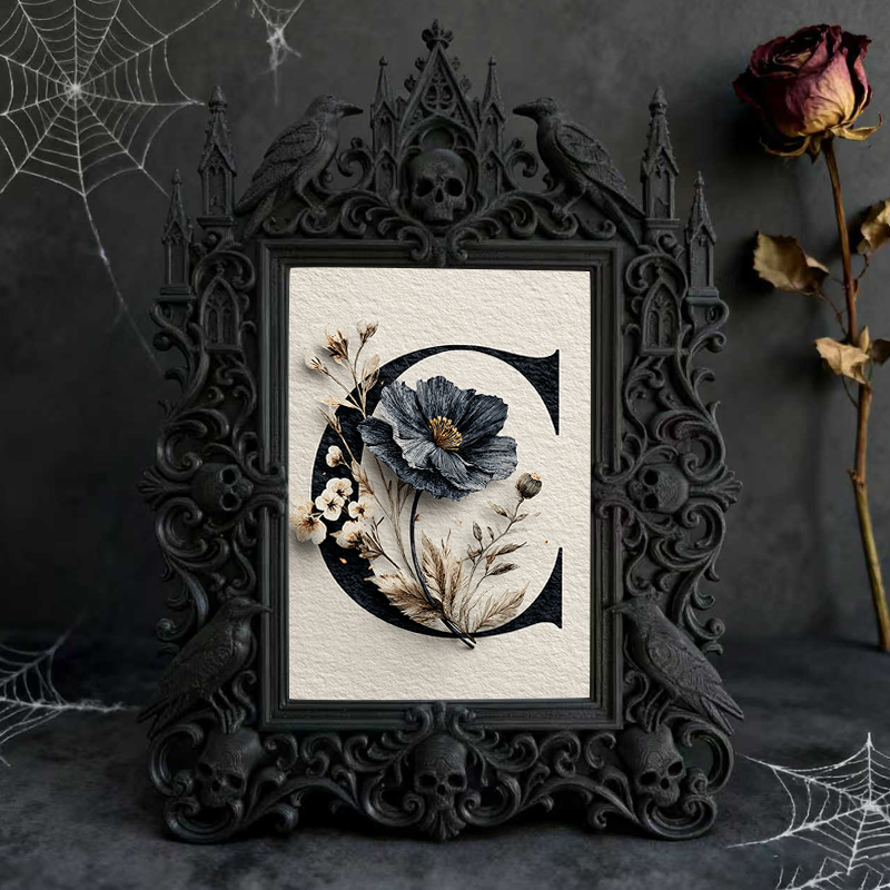 Fast-moving Gothic Dark-style Photo Frame | Gothic Wine Bottle Label Shop Decor, Photo Ornament, Dual-use Display, Retro Plastic Frame