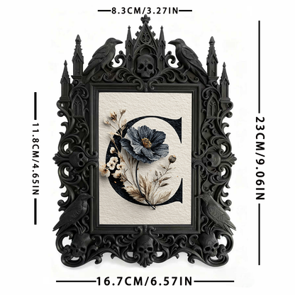 Fast-moving Gothic Dark-style Photo Frame | Gothic Wine Bottle Label Shop Decor, Photo Ornament, Dual-use Display, Retro Plastic Frame