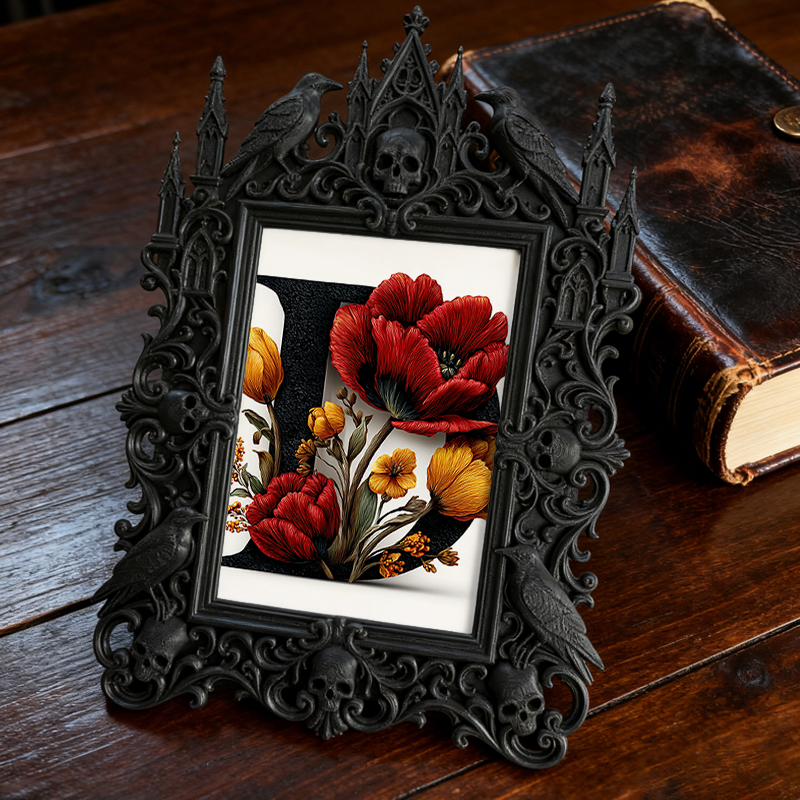 Buzzworthy Gothic Dark-style Photo Frame | Witchy Spell Jar Decoration Shop Decor, Photo Ornament, Wall-mountable & Tabletop, Scratch-resist