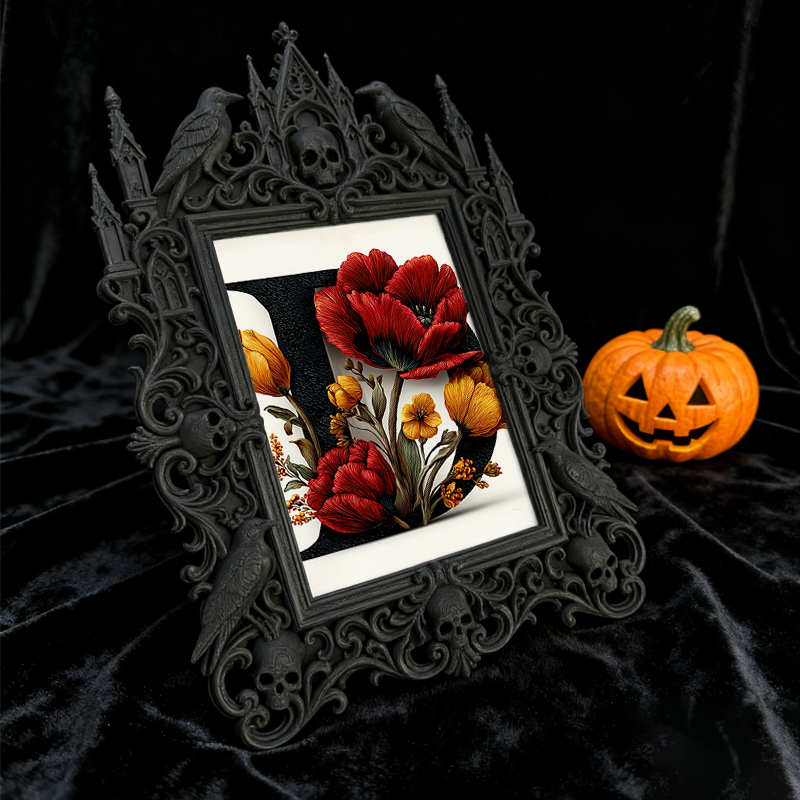 Buzzworthy Gothic Dark-style Photo Frame | Witchy Spell Jar Decoration Shop Decor, Photo Ornament, Wall-mountable & Tabletop, Scratch-resist