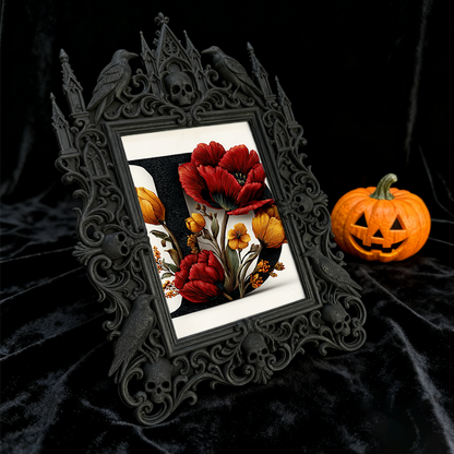 Buzzworthy Gothic Dark-style Photo Frame | Witchy Spell Jar Decoration Shop Decor, Photo Ornament, Wall-mountable & Tabletop, Scratch-resist