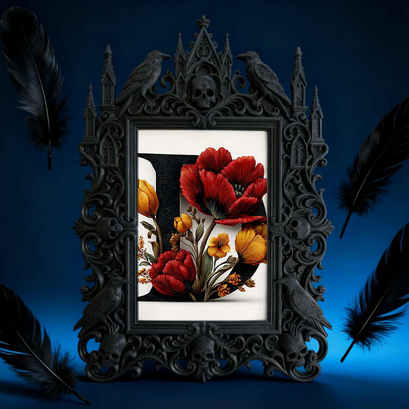 Buzzworthy Gothic Dark-style Photo Frame | Witchy Spell Jar Decoration Shop Decor, Photo Ornament, Wall-mountable & Tabletop, Scratch-resist
