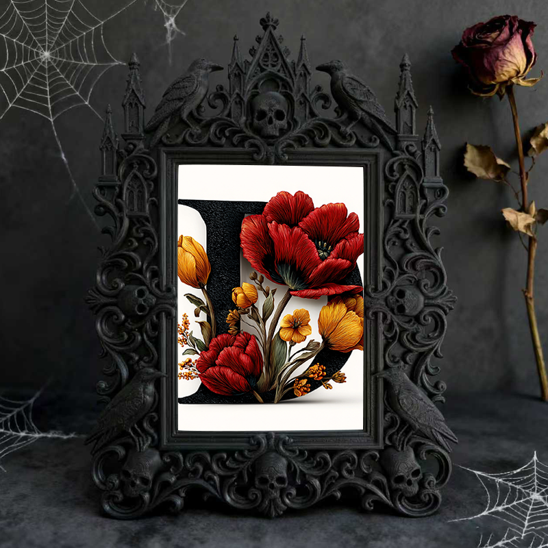 Buzzworthy Gothic Dark-style Photo Frame | Witchy Spell Jar Decoration Shop Decor, Photo Ornament, Wall-mountable & Tabletop, Scratch-resist