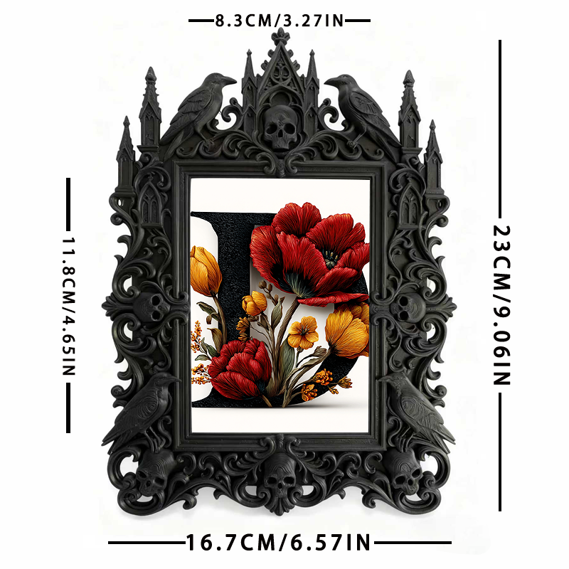Buzzworthy Gothic Dark-style Photo Frame | Witchy Spell Jar Decoration Shop Decor, Photo Ornament, Wall-mountable & Tabletop, Scratch-resist