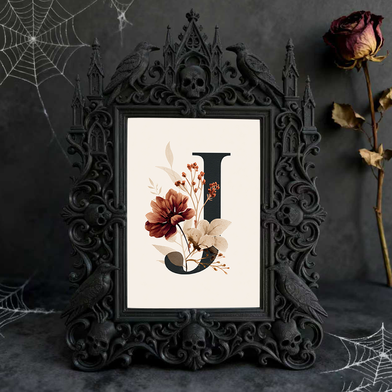 Style-essential Gothic Dark-style Photo Frame | Gothic Vintage Vinyl Record Shop Decor, Photo Ornament, Wall/Table Dual-use, Eco-friendly Fr