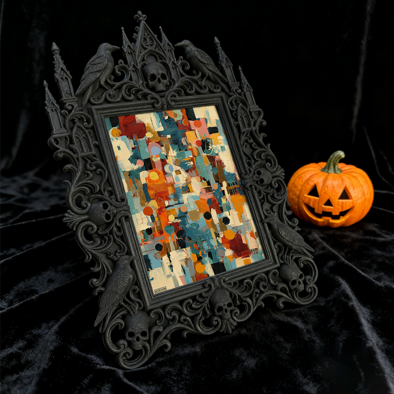Hard-to-get Gothic Dark-style Photo Frame | Werewolf-themed Camping Gear Shop Decor, Photo Ornament, Wall/Table Dual-use, Rustic Frame