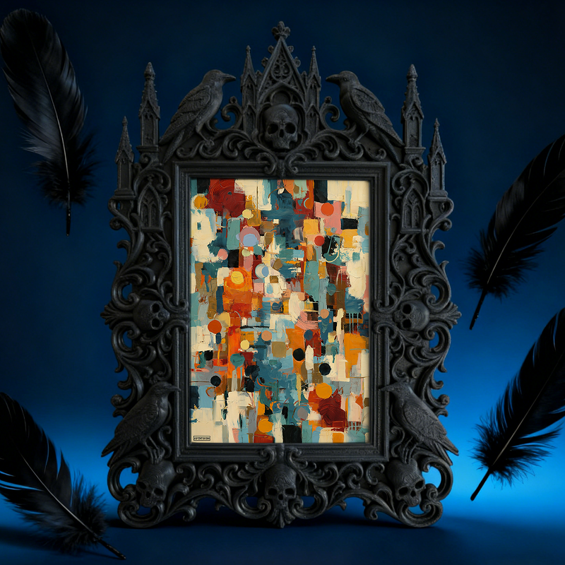 Hard-to-get Gothic Dark-style Photo Frame | Werewolf-themed Camping Gear Shop Decor, Photo Ornament, Wall/Table Dual-use, Rustic Frame