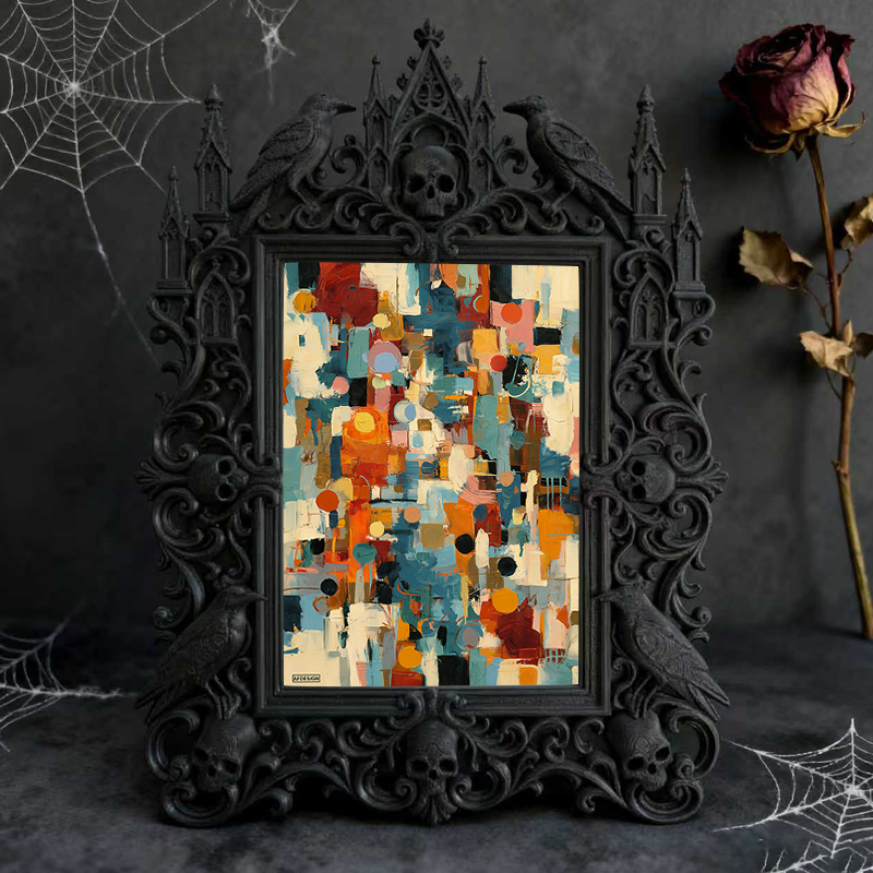 Hard-to-get Gothic Dark-style Photo Frame | Werewolf-themed Camping Gear Shop Decor, Photo Ornament, Wall/Table Dual-use, Rustic Frame