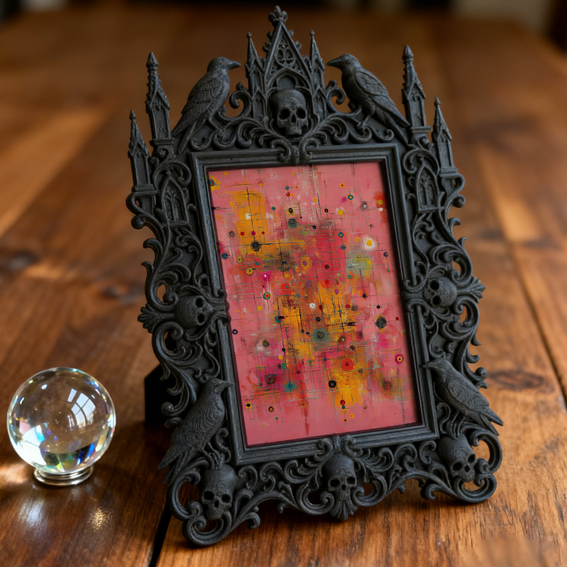 Pinterest-popular Gothic Dark-style Photo Frame | Gothic Brow Lamination Studio Decor, Photo Ornament, Wall-mountable & Tabletop, High-gloss