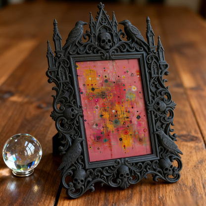 Pinterest-popular Gothic Dark-style Photo Frame | Gothic Brow Lamination Studio Decor, Photo Ornament, Wall-mountable & Tabletop, High-gloss