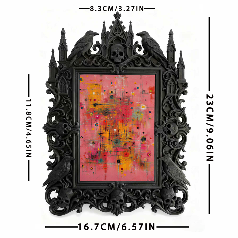 Pinterest-popular Gothic Dark-style Photo Frame | Gothic Brow Lamination Studio Decor, Photo Ornament, Wall-mountable & Tabletop, High-gloss