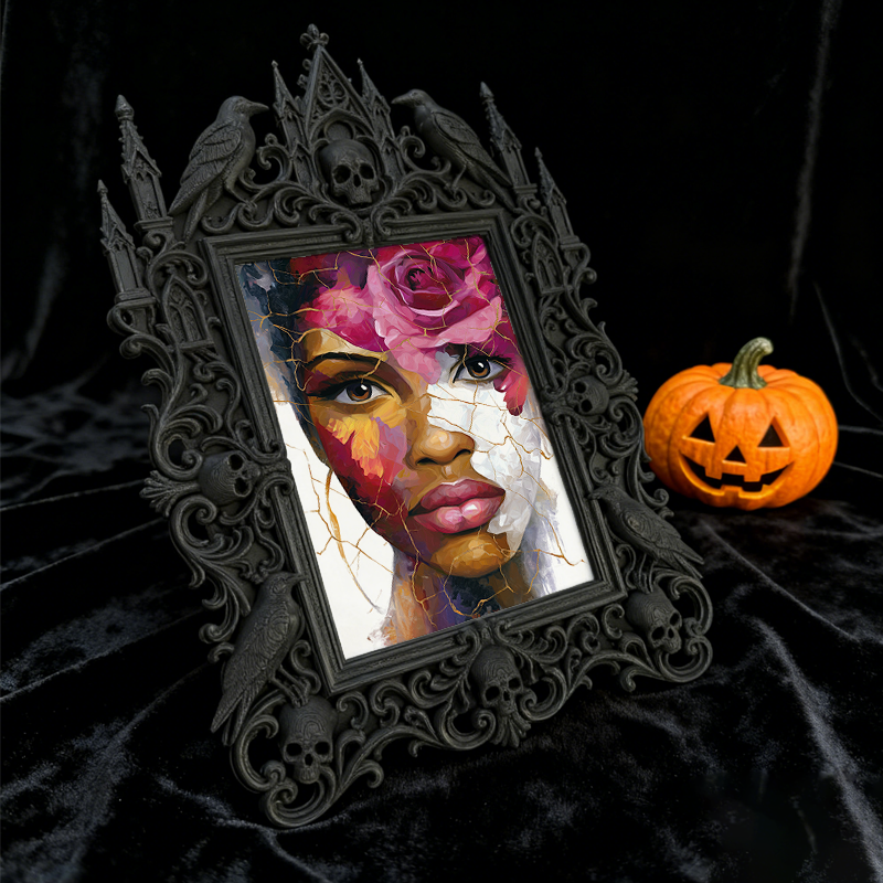 Rare-find Gothic Dark-style Photo Frame | Vampire LARP Weapon Shop Decor, Photo Ornament, Wall/Table Dual-use, Artistic Frame