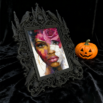 Rare-find Gothic Dark-style Photo Frame | Vampire LARP Weapon Shop Decor, Photo Ornament, Wall/Table Dual-use, Artistic Frame