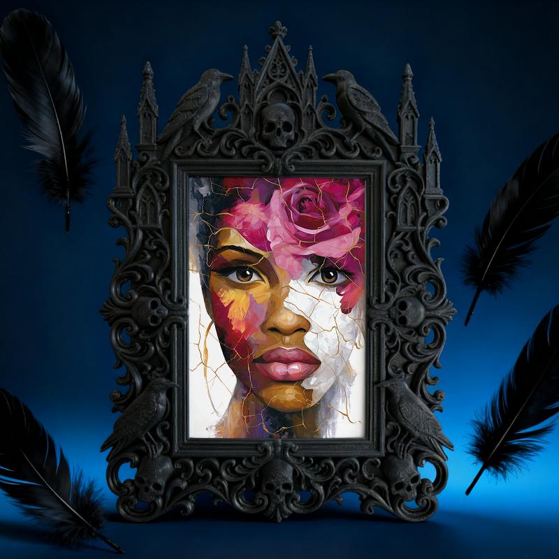 Rare-find Gothic Dark-style Photo Frame | Vampire LARP Weapon Shop Decor, Photo Ornament, Wall/Table Dual-use, Artistic Frame