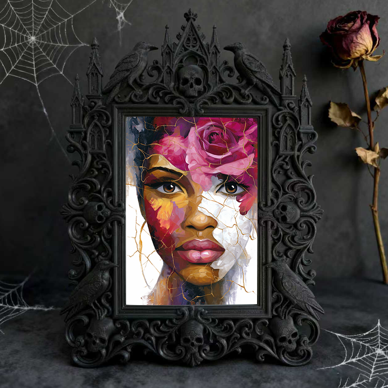 Rare-find Gothic Dark-style Photo Frame | Vampire LARP Weapon Shop Decor, Photo Ornament, Wall/Table Dual-use, Artistic Frame