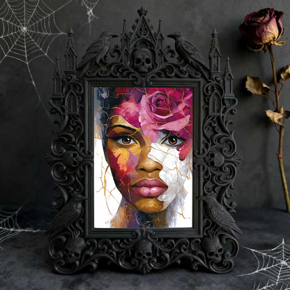 Rare-find Gothic Dark-style Photo Frame | Vampire LARP Weapon Shop Decor, Photo Ornament, Wall/Table Dual-use, Artistic Frame